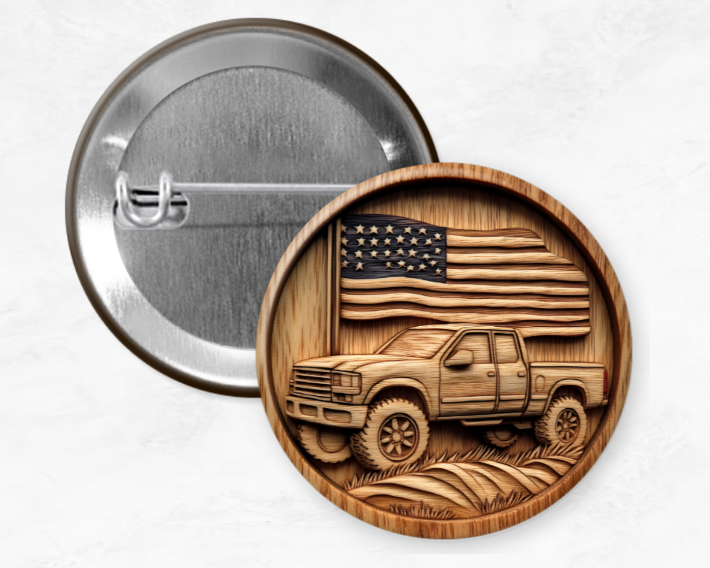 Faux Wood Carved Pins