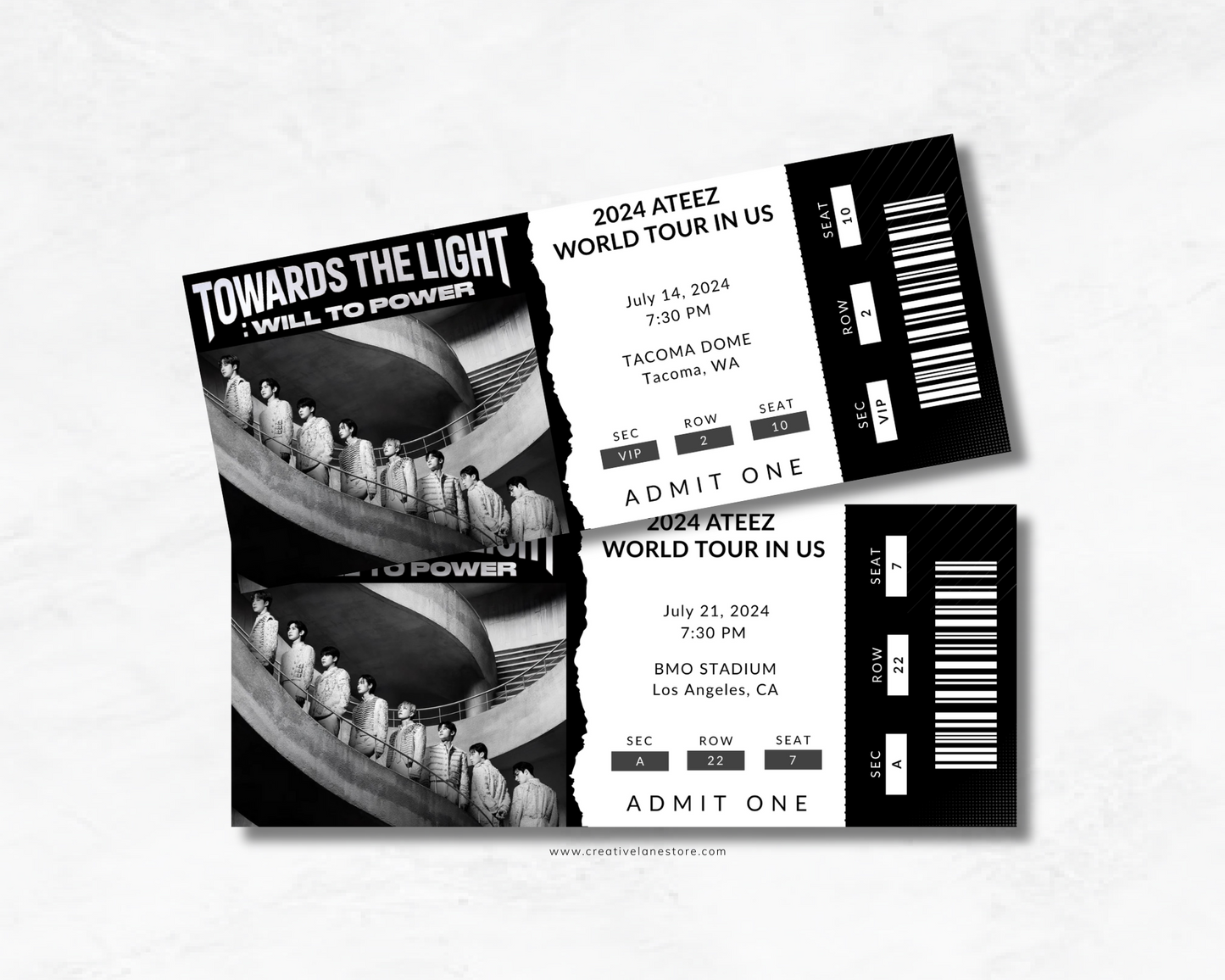 Ateez 2024 Custom Concert Ticket