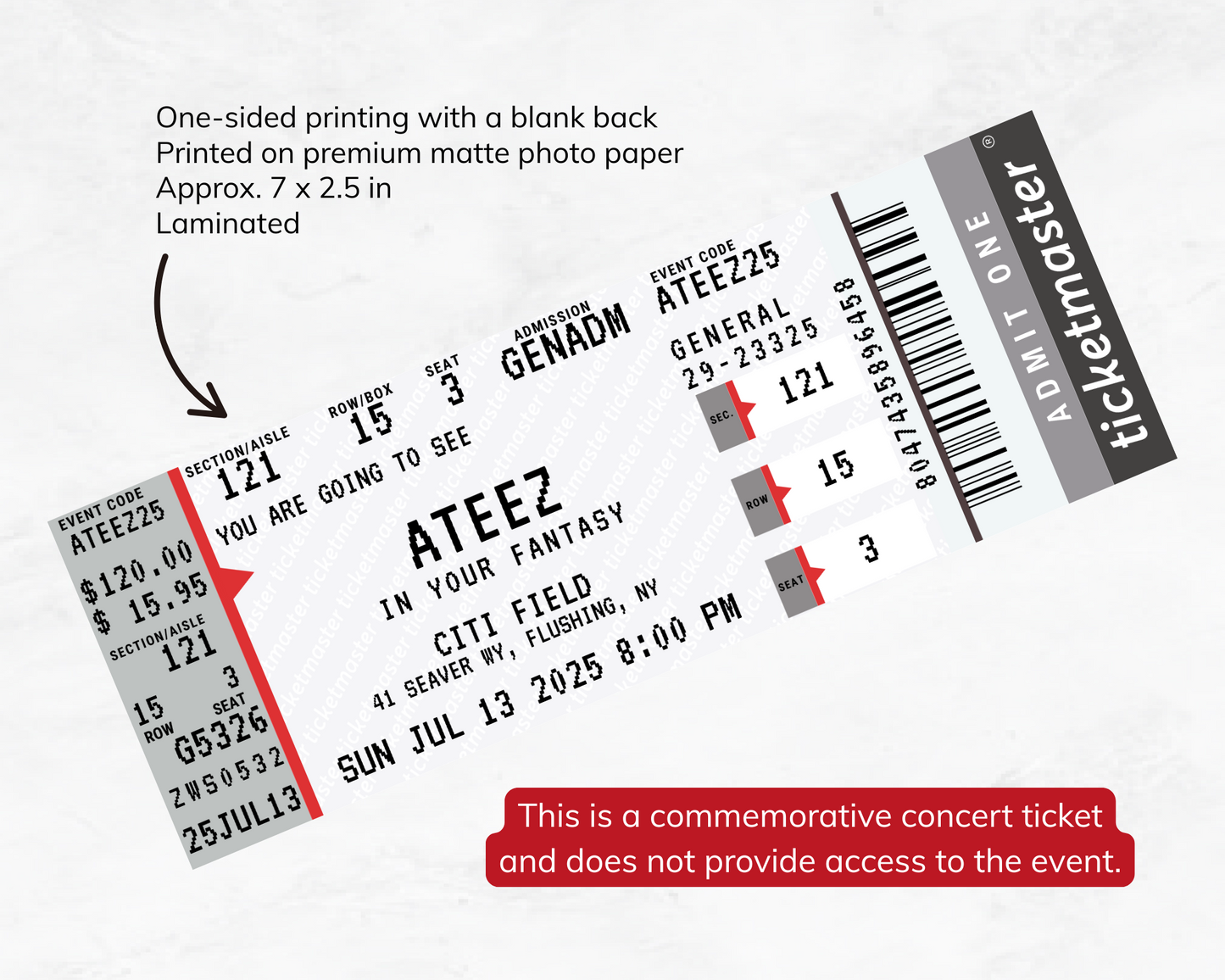 Ateez 2025 Custom Concert Ticket - Ticketmaster Inspired