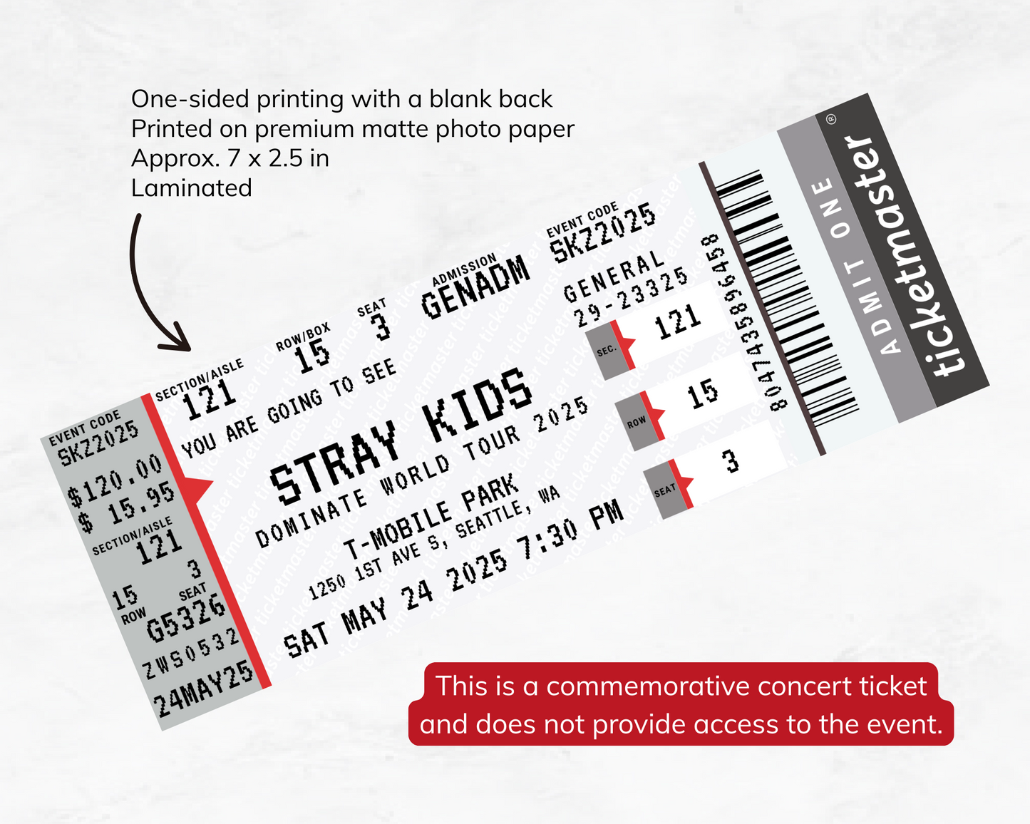 Stray Kids 2025 Custom Ticket - Ticketmaster Inspired