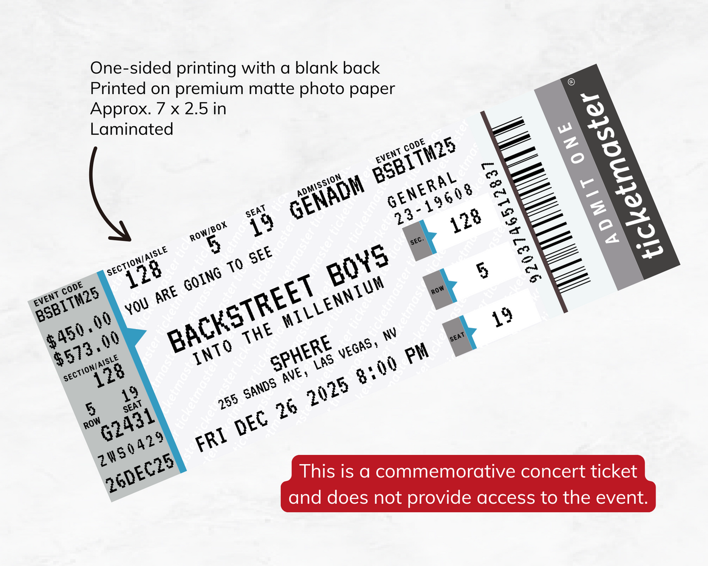 Backstreet Boys 2025 Concert Ticket - Ticketmaster Inspired