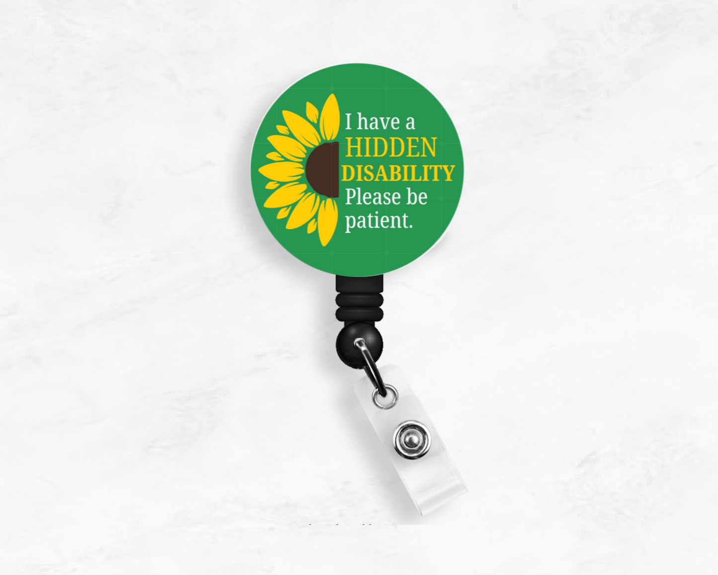 Half Sunflower Hidden Disability Badge Reel
