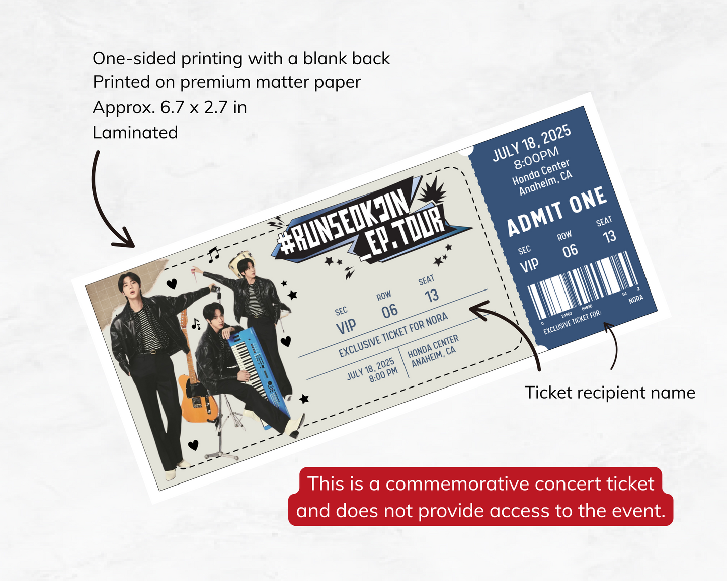 Personalized #RunSeokjin_Ep. Tour Ticket