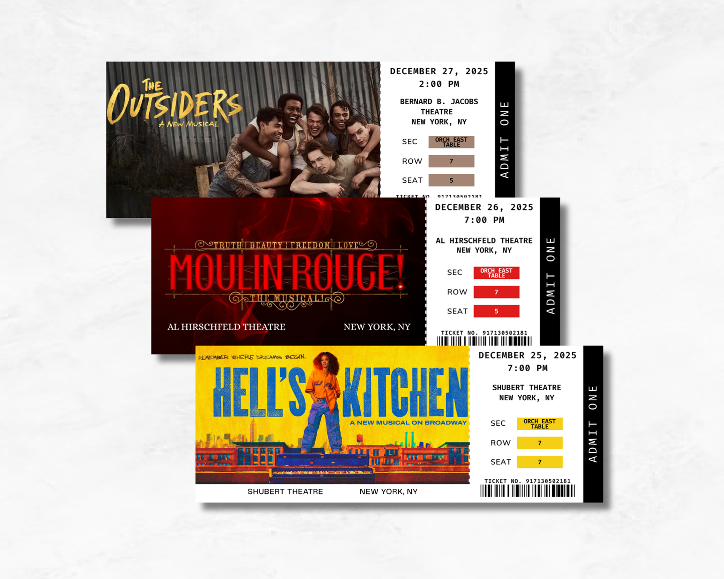 Broadway Custom Souvenir Ticket