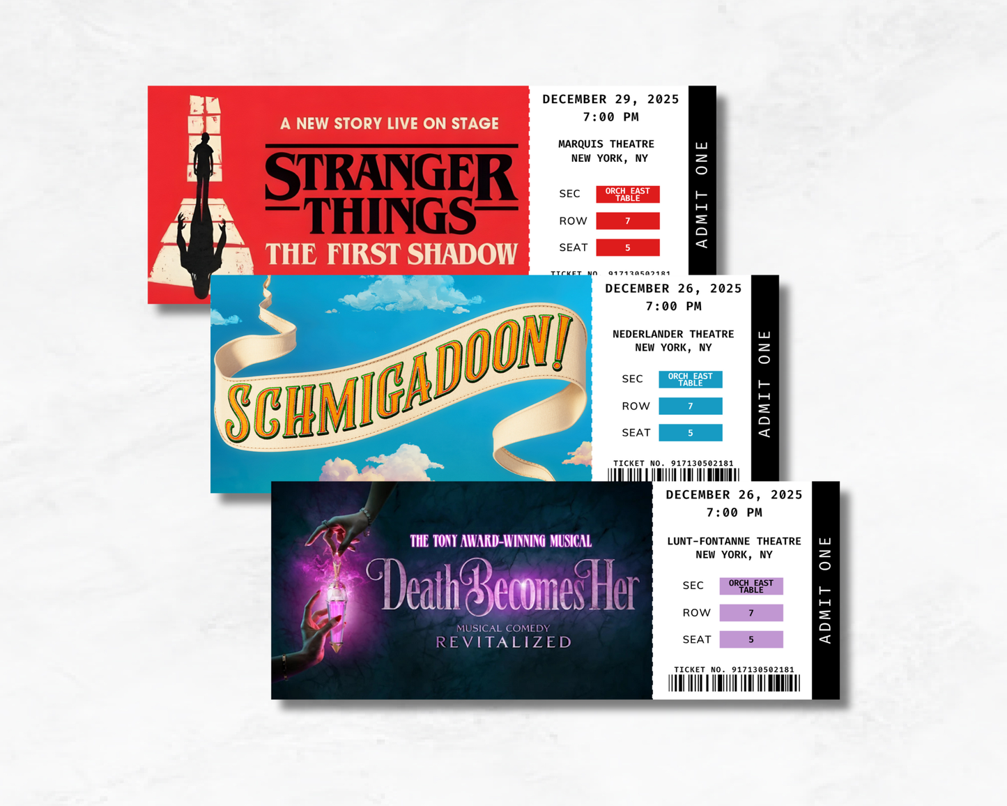 Broadway Custom Souvenir Ticket