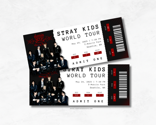 Personalized Stray Kids Concert Ticket