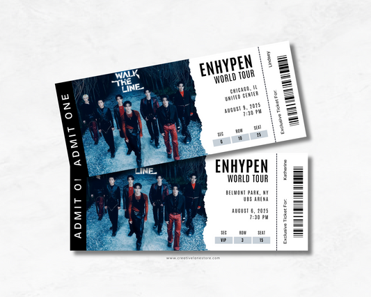Personalized Enhypen Concert Ticket