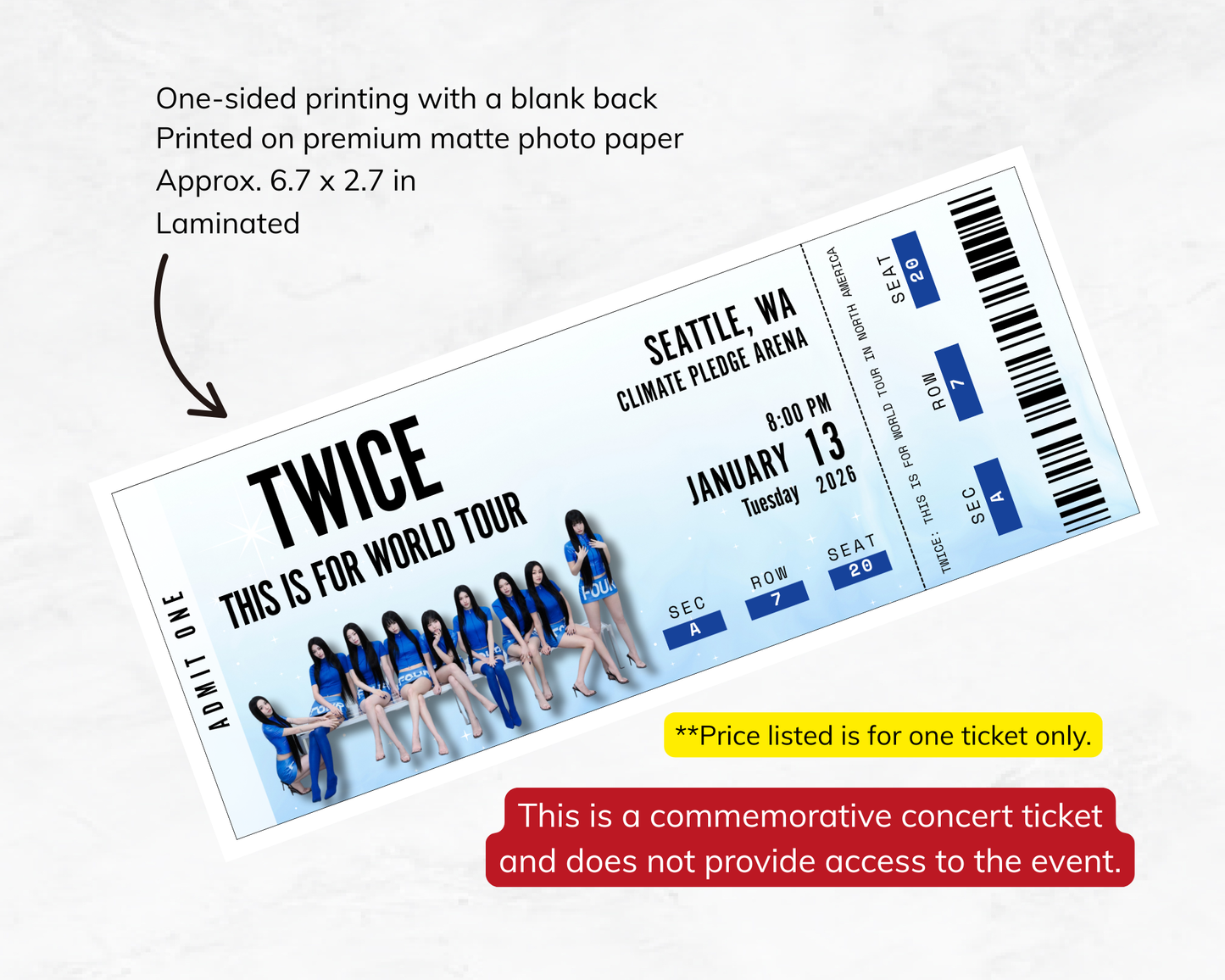 TWICE Custom Concert Ticket