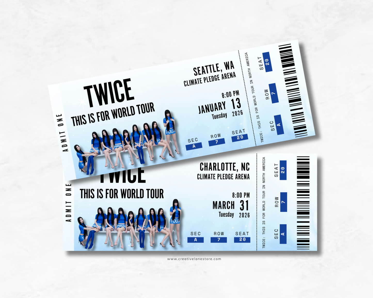 TWICE Custom Concert Ticket