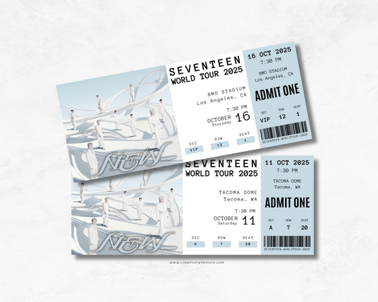 Seventeen World Tour 2025 Custom Concert Ticket