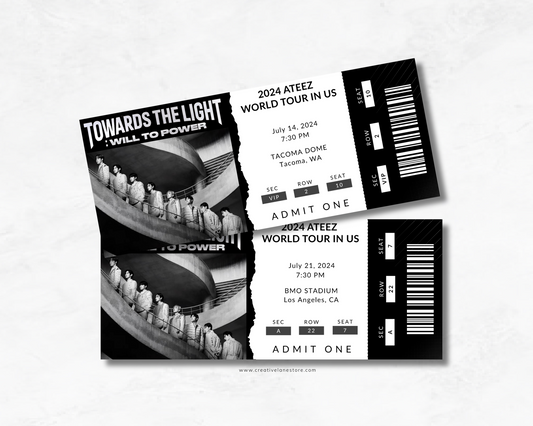 Ateez 2024 Custom Concert Ticket