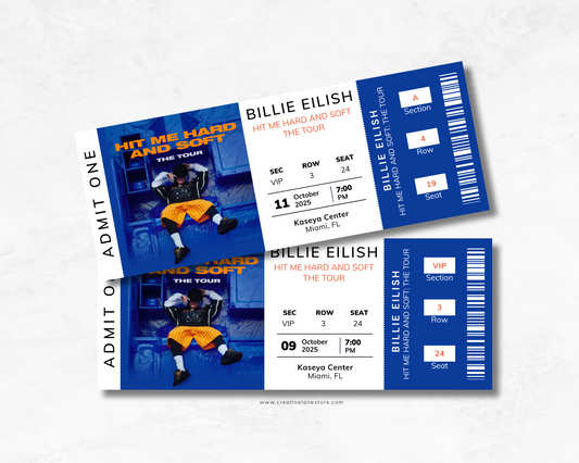 Billie Eilish Custom Concert Ticket
