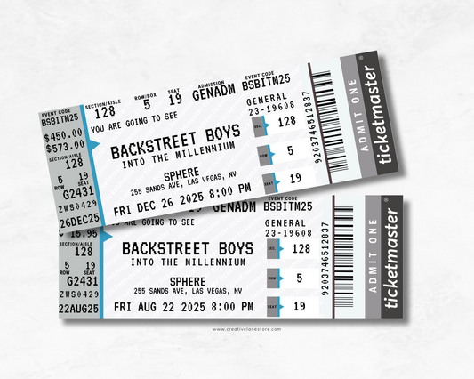 Backstreet Boys 2025 Concert Ticket - Ticketmaster Inspired