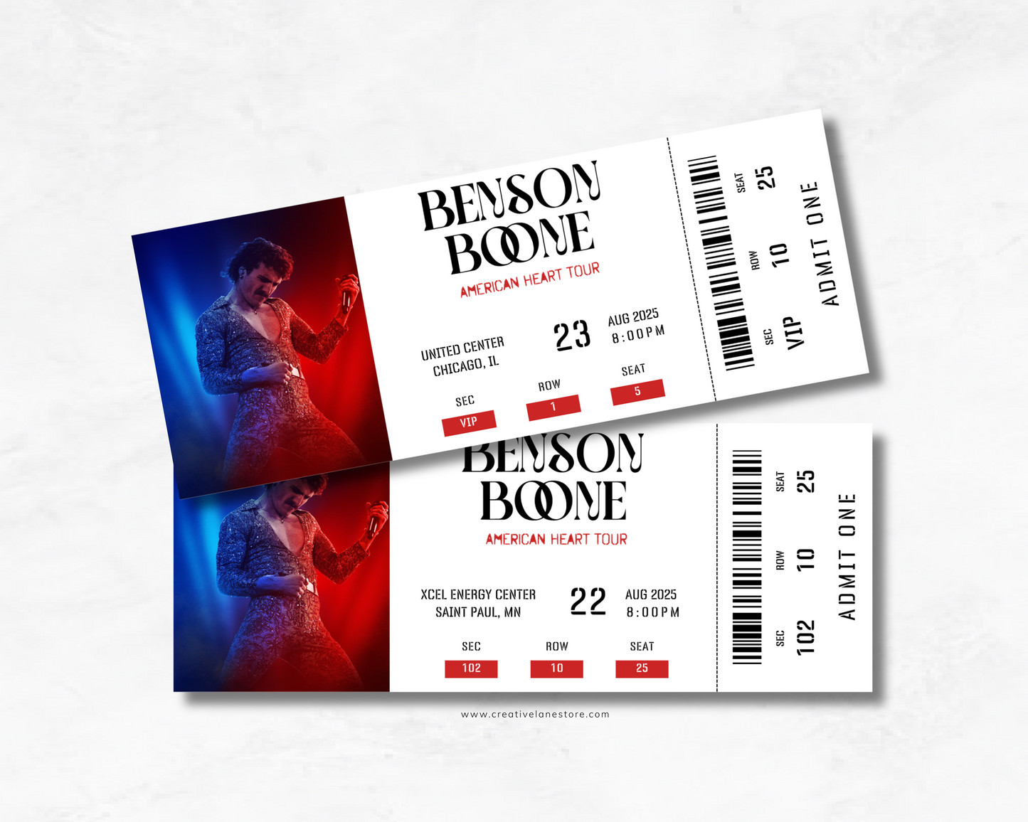 Benson Boone Custom Concert Ticket