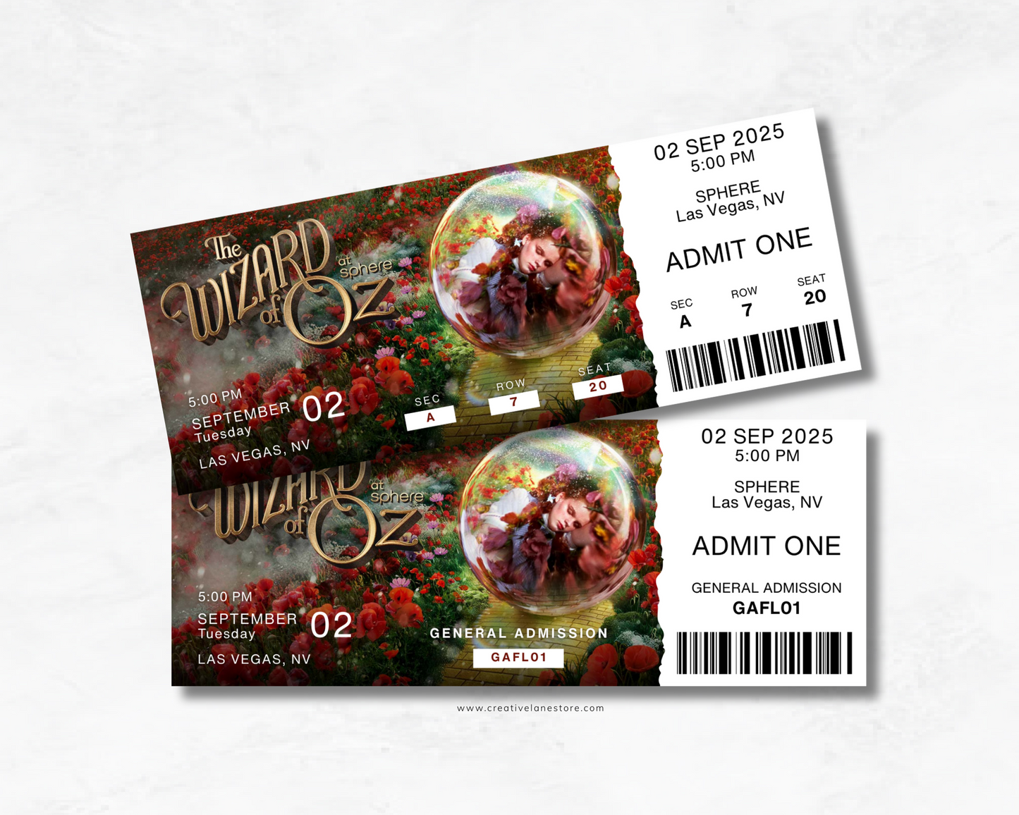 The Wizard of Oz Custom Ticket
