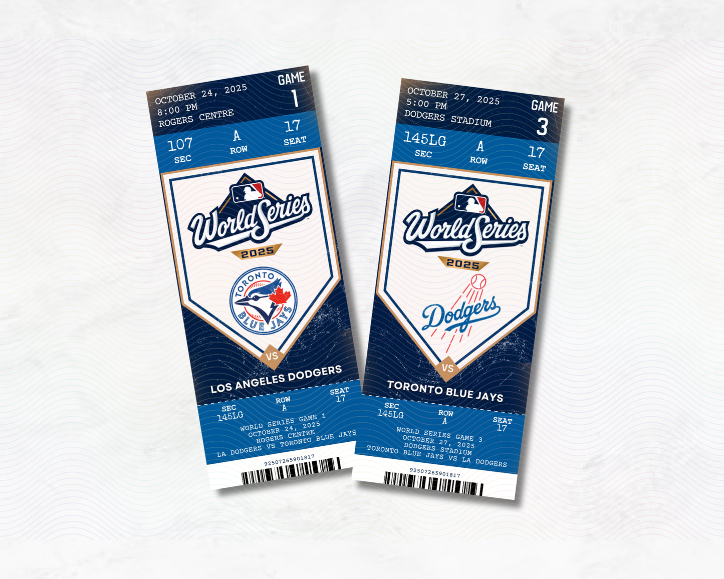 World Series 2025 Custom Souvenir Ticket
