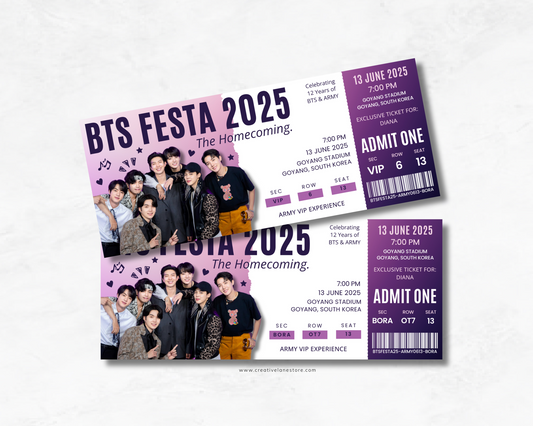Personalized BTS Festa 2025 Ticket