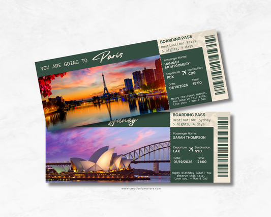 Destination Custom Souvenir Ticket