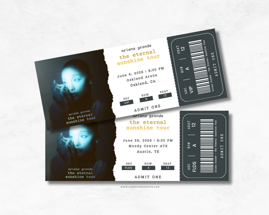 Ariana Grande Custom Concert Ticket