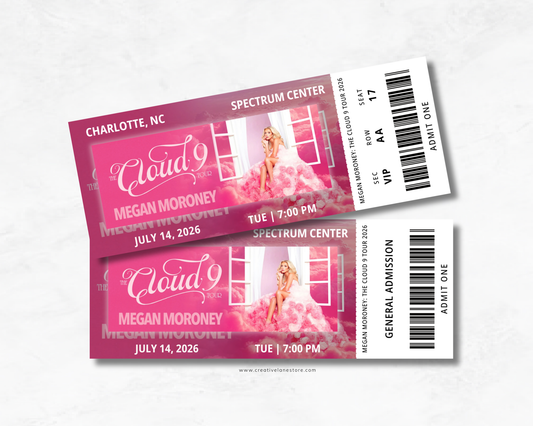Megan Moroney The Cloud 9 Tour Custom Ticket