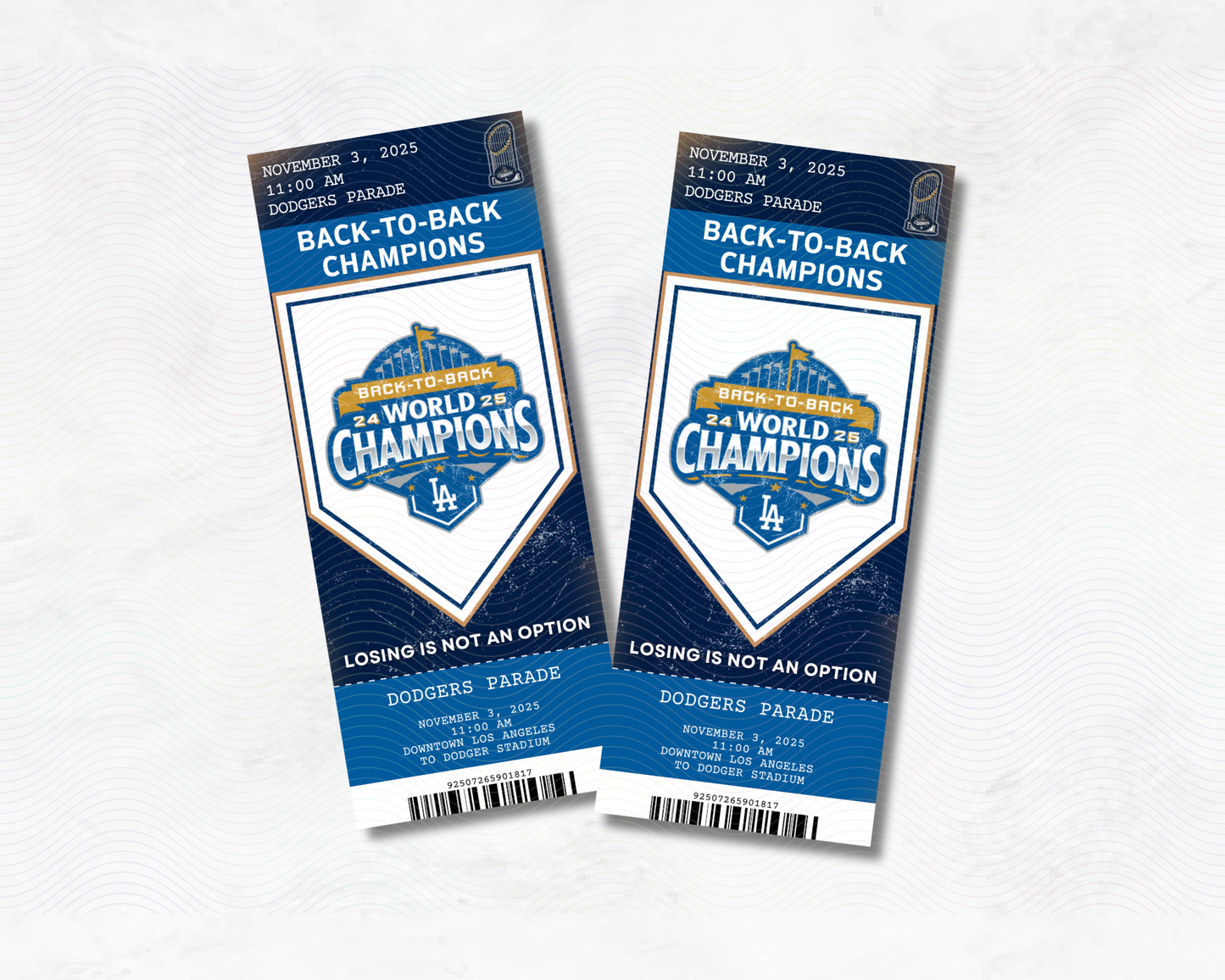 Dodgers Parade 2025 Souvenir Ticket