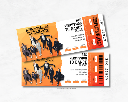 BTS PTD Custom Concert Ticket
