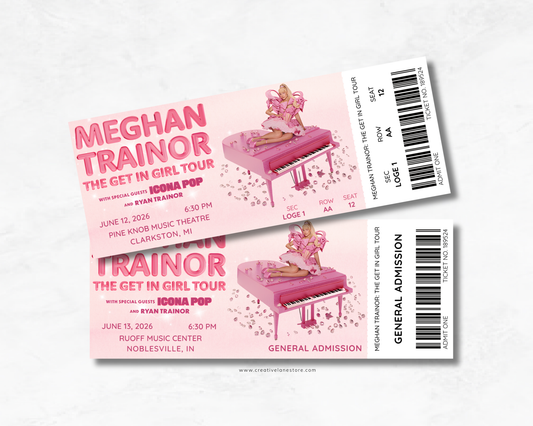 Meghan Trainor The Get In Girl Tour Custom Ticket